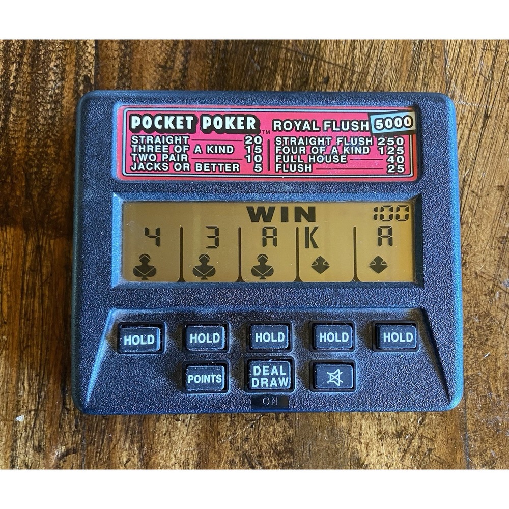 Vintage Pocket Poker Handheld Game RADICA LTD MODEL # 1310 Works Great